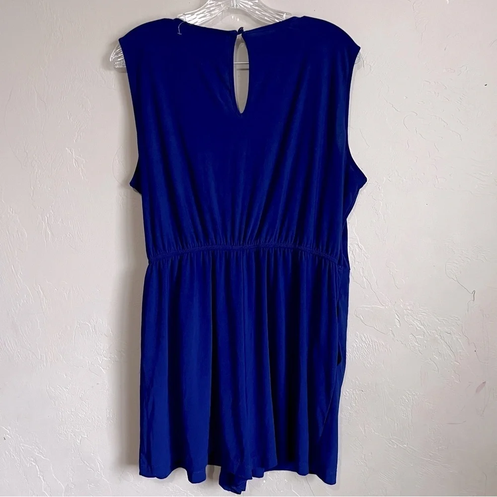 Emma & Michelle Petite Royal‎ Blue Faux Wrap Romper